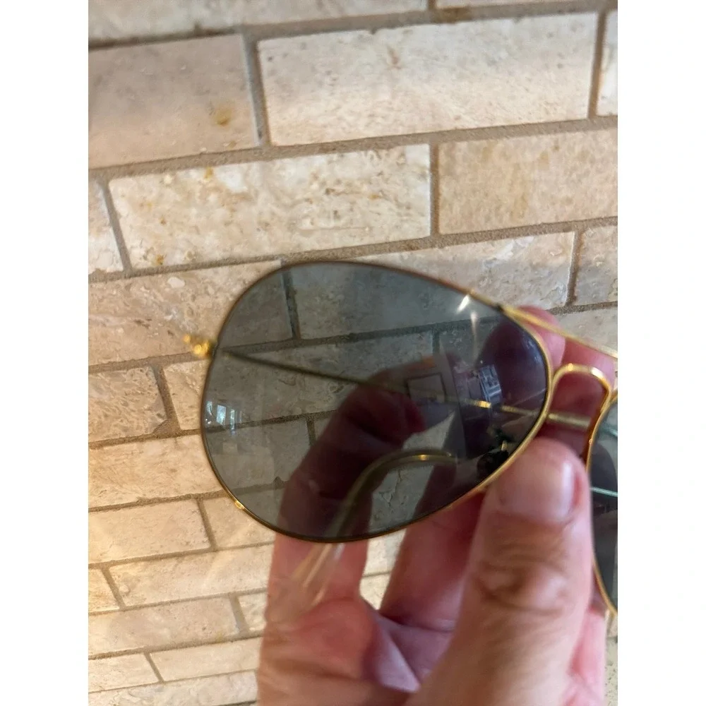 Vintage Bausch & Lomb‎ Ray Ban Aviator Sunglasses BL Green Lenses Gold Frame USA